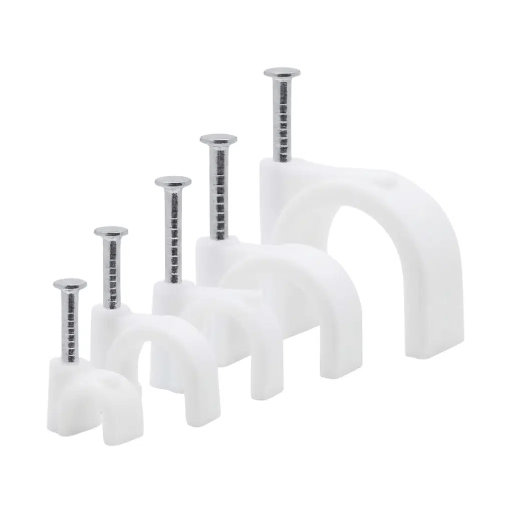 Çelik Çivili Kablo Kroşesi Kablo Sabitleme Kroşesi Elektrik-İnternet-Anten Kablo Tutucu