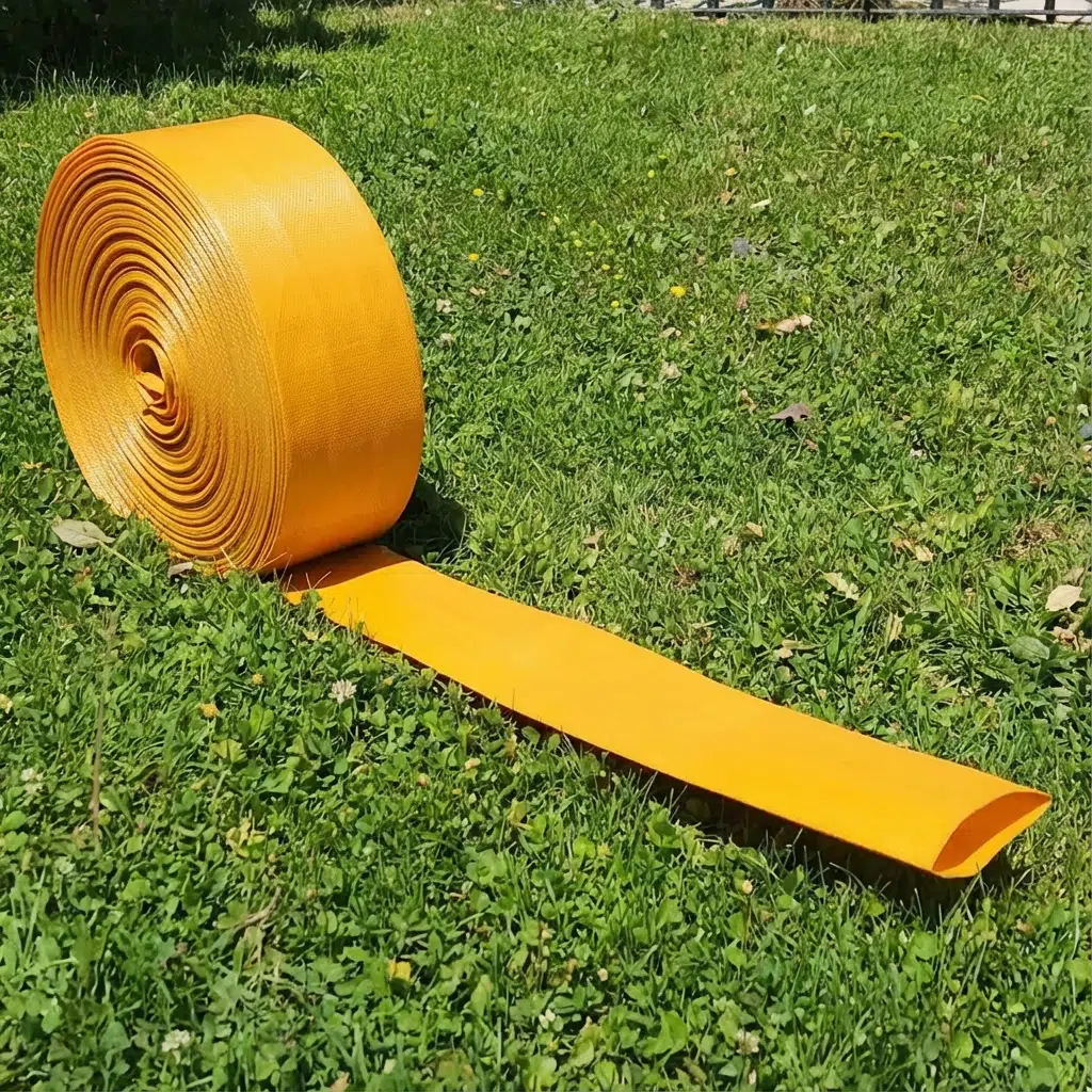 Süper Örme Bez Salma Sulama Hortumu (Yassı Layflat) Dayanıklı Esnek Su Transfer Hortumu Bahçe-Tarla-Endüstri Kullanım